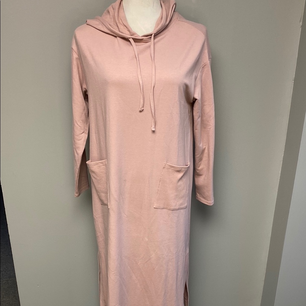 Wynne Lounge Pink Cowl Neck Long Sleeve Maxi Dress – Size XS